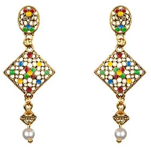 Efulgenz Indian Bollywood Antique Gold Plated Wedding Faux Pearl Crystal Kundan Dangle Jhumka Jhumki Earrings Jewelry Set Efulgenz Indian Bollywood Antique Gold Plated Wedding Faux Pearl Crystal Kundan Dangle Jhumka Jhumki Earrings Jewelry Set