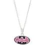 DC Comics Batman Jewelry for Women, Sterling Silver Pink Crystal Batman Logo Pendant Necklace, 18'' Chain