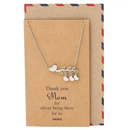 Quan Jewelry Handmade Mothers Day Gifts, Mom Daughters Necklace 2 Birds Pendant, Necklaces for Women, Presents for Mama, Grandma, Stepmom, Thank You Appreciation Birthday Card, 16-in to 18-in (3 Birds) Quan Jewelry Handmade Mothers Day Gifts, Mom Daughters Necklace 2 Birds Pendant, Necklaces for Women, Presents for Mama, Grandma, Stepmom, Thank You Appreciation Birthday Card, 16-in to 18-in (3 Birds)
