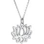 Annis Munn Lotus Necklace - 925 Sterling Silver Flower Pendant Necklace, Dainty Lotus Charm Valentines Day Jewelry