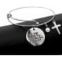 Uloveido Stainless Steel Christian Bible Verse Quote Expandable Wire Bangle Bracelets 2.5 Inches