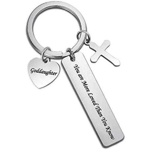 SIDIMELO Goddaughter Gifts You are More Loved Than You Know Goddaughter Jewelry First Communion Gift Adult Bapitism Gift Stainless Steel