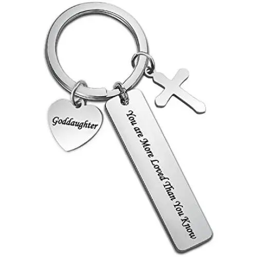 SIDIMELO Goddaughter Gifts You are More Loved Than You Know Goddaughter Jewelry First Communion Gift Adult Bapitism Gift Stainless Steel