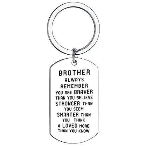 BESPMOSP Brother Inspirational Gift You are Braver Than You Believe Pendant Necklace/Keychain Gift for Brother