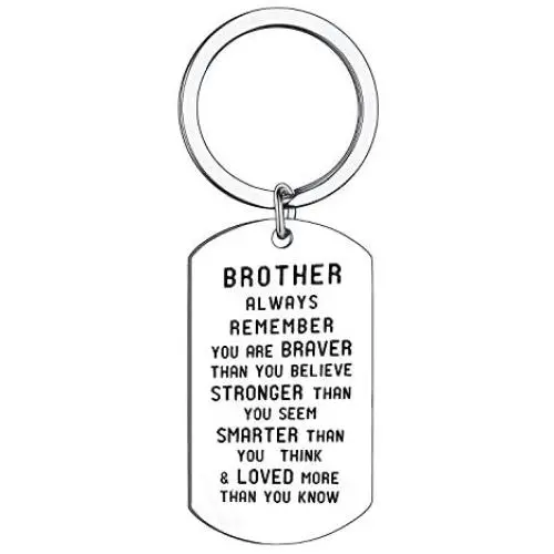 BESPMOSP Brother Inspirational Gift You are Braver Than You Believe Pendant Necklace/Keychain Gift for Brother