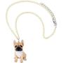 DUOWEI Acrylic Cute French Bulldog Pug Dog Necklace Anime Halloween Pendant Jewelry for Women Teen Girls Charms Gifts
