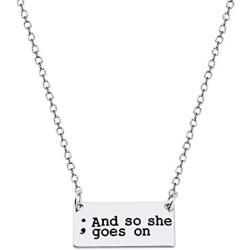 KUIYAI My Story Isnt Over Yet Inspired Necklace Keychain Depression Awareness Semicolon Jewelry