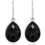Gem Stone King 925 Sterling Silver Black Onyx Dangle Earrings 13.00 Cttw Gemstone Birthstone Pear Shape 16X12MM