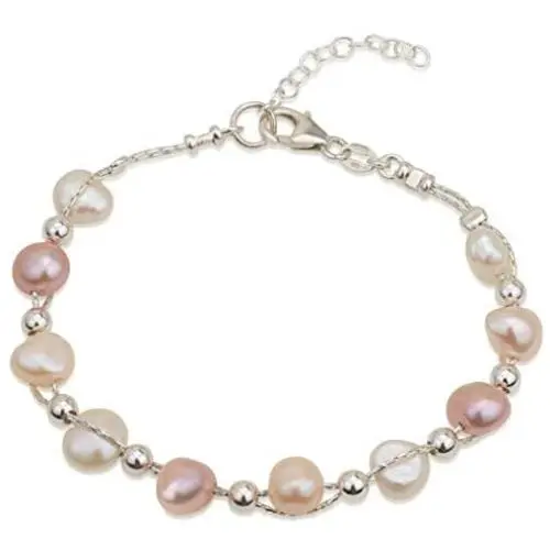 Entwined Cultured Pearl and Sterling Silver Beads 17.7'' Chain Necklace or 7.3'' Bracelet with Bonus Sterling Pearl Studs Entwined Cultured Pearl and Sterling Silver Beads 17.7'' Chain Necklace or 7.3'' Bracelet with Bonus Sterling Pearl Studs