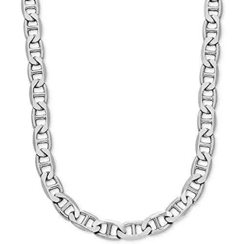 Savlano 925 Sterling Silver 9mm Italian Solid Flat Mariner Link Chain Necklace for Men & Women - Made in Italy Comes Gift Box (9mm) Savlano 925 Sterling Silver 9mm Italian Solid Flat Mariner Link Chain Necklace for Men & Women - Made in Italy Comes Gift Box (9mm)