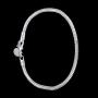 Bracelets Bangle, 3MM Snake Chain Round Charm Women Bracelet Minimalist Bangle Party Jewelry Gift - Silver