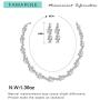 FAMARINE Silver Bridal Jewelry Set, Clear Crystal Wedding Drop Earringsnd Necklace for Bride Bridesmaid