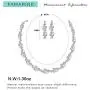 FAMARINE Silver Bridal Jewelry Set, Clear Crystal Wedding Drop Earringsnd Necklace for Bride Bridesmaid