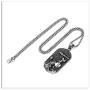 Xusamss Punk Rock Titanium Steel Twelve Constellation Dog Tag Pendant Crystal Necklace,24'' Box Chain