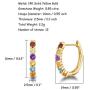 FANCIME 14k Solid Yellow Gold Star & Wish Rainbow Multicolor Gemstones 0.88cttw Peridot/Citrine/Yellow Sapphire/Garnet/Blue Topaz/Amethyst Small Tiny Huggie Hoop Earrings For Women Girls (Huggie Hoops)