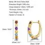 FANCIME 14k Solid Yellow Gold Star & Wish Rainbow Multicolor Gemstones 0.88cttw Peridot/Citrine/Yellow Sapphire/Garnet/Blue Topaz/Amethyst Small Tiny Huggie Hoop Earrings For Women Girls (Huggie Hoops)