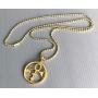 Male Female Soapstone Love Sex Icon Symbol Sign Prince Gold plated Pewter Unisex Womens Mens Boys Pendant Necklace Medallion Lucky Charm protection amulet for Men Women W Brass Ball Chain