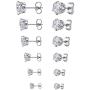 YIGEAN Stainless Steel Round Clear Cubic Stud Earrings,Hypoallergenic Multi-Piercing Ears,Jewelry Gifts Of Men,Women,Boys & Girls(6 Pairs)