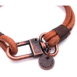 Mens Wide Craftman Leather Bracelet Handcrafted in USA - Light Brown