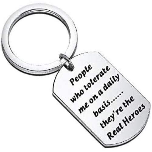 KEYCHIN People Who Tolerate Me On A Daily Basis Keychain Family Established Gift Best Friend Jewellery