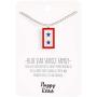 Happy Kisses Blue Star Service Flag Necklace – Blue Star Mom Pendant– One, Two & Three Stars – Message Card