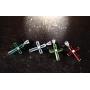 P0157 Cross Mt St Helens Green Helenite May Birthstone Sterling Silver Pendant
