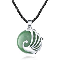 Nobranded Peacock Crystal Pendant Necklace Chakra Healing Womens Pendant Meditation Aura Stone Jewelry Lucky Blessing Gift