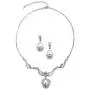 Mariell Silver Vintage Crystal Necklace and Earrings Jewelry Set for Prom, Bridal and Bridesmaids Mariell Silver Vintage Crystal Necklace and Earrings Jewelry Set for Prom, Bridal and Bridesmaids