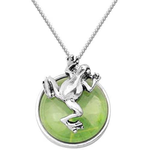 SEIRAA Frog Necklace Green Frog Toad Pendant Frogs Lover Gift Frogs Jewelry for Frog Enthusiasts
