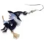 NEWEI Acrylic Animal Sweet Halloween Broomstick Witch Earrings Drop Dangle Fashion Jewelry for Women Girls Teens Gift Charms