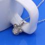 Dainty 100% 925 Silver Necklace for Women & Girl - Cute Mickey Pendant Necklace - Solid Silver Choker Chain 17inch - Fine Jewelry Gift