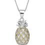 Sterling Silver Medium Pineapple Pendant Necklace, 16+2'' Extender