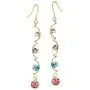 Neoglory Jewelry 14k Gold Plated Multicolor Beads Rhinestone Dangle Earrings 2.5'' Neoglory Jewelry 14k Gold Plated Multicolor Beads Rhinestone Dangle Earrings 2.5''