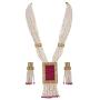 CROWN JEWEL Indian Bollywood Ethnic Gold Plated Pearl Kundan Fashion Jewelry Necklace Set for Women