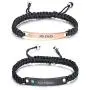 MJartoria Couples Bracelets, Personalized Matching Bracelets for Couples His and Hers, Handmade Rope Braided Rhinestone, Stainless Steel Bracelets for Wife Husband MJartoria Couples Bracelets, Personalized Matching Bracelets for Couples His and Hers, Handmade Rope Braided Rhinestone, Stainless Steel Bracelets for Wife Husband