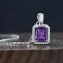 Gem Stone King 925 Sterling Silver Purple Amethyst Pendant Necklace For Women (2.61 Cttw, Gemstone Birthstone, Emerald Cut with 18 Inch Silver Chain) Gem Stone King 925 Sterling Silver Purple Amethyst Pendant Necklace For Women (2.61 Cttw, Gemstone Birthstone, Emerald Cut with 18 Inch Silver Chain)