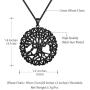 beautlace Round Celtic Knot Necklaces Silver/18K Gold/Black Gun Plated Tree of Life Pendant Trees Necklace Jewelry for Men and Women KP0137