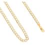 Nuragold 14k Yellow Gold Solid 7mm Cuban Chain Curb Link Diamond Cut Pave Two Tone Necklace, Mens Jewelry Lobster Lock 20'' 22'' 24'' 26'' 28'' 30''