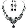 Mlouye Wedding Necklace Sets Earrings Teardrop Leaf Ribbon Vine Statement Jewelry Set