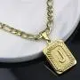 Joycuff Gold Square Initial Necklaces for Women Men Teen Girls Boys Husband Dad Mom Daughter Personalized Name 26 Alphabets Stainless Steel Figaro Chain Vintage Medallion Pendant Necklace