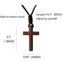 Natural Walnut Wood Cross Pendant Necklace for Men Women Children Kids Boy Girl Gift Necklace Wooden Car Rearview Mirror Pendant