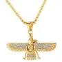 Nsitbbuery Hip Hop Farvahar Stainless Steel Zoroastrian Pendant Chain Necklace Nsitbbuery Hip Hop Farvahar Stainless Steel Zoroastrian Pendant Chain Necklace