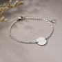 THREE KEYS JEWELRY Silver Initial Bracelet for Women Gifts Stainless Steel Dainty Coin Name Initial Charm Bracelet Alphabet Letter Pendant Initial Bracelets for Girls with Initial