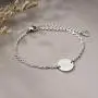 THREE KEYS JEWELRY Silver Initial Bracelet for Women Gifts Stainless Steel Dainty Coin Name Initial Charm Bracelet Alphabet Letter Pendant Initial Bracelets for Girls with Initial