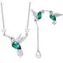 CDE Jewelry Sets Hummingbird S925 Sterling Silver Pendant Necklace Pearl Earrings Set Embellished with Austrian Crystals Birthday Mothers Day Jewelry Gifts for Mom Women Girls CDE Jewelry Sets Hummingbird S925 Sterling Silver Pendant Necklace Pearl Earrings Set Embellished with Austrian Crystals Birthday Mothers Day Jewelry Gifts for Mom Women Girls