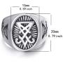 Elfasio Sigil of Lucifer Rings for Men Satanic Satan Demon Devil Symbol Stainless Steel Ring Vintage Jewelry
