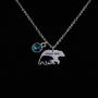 Zuo Bao Mama Bear Necklace Mom Necklace Mama and Baby Bear Necklace with 12 Months Birthstone Birthday Gift Family Jewelry for Her
