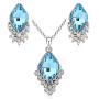 Majesto Jewelry Set – Sky Blue Necklace Pendant Earrings for Women Teen Little Girls - Fashion Prime Gift 18K Gold Plated