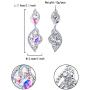 BriLove Womens Wedding Bridal Crystal Leaf-Shaped Multi-Rhinestone Dangle Earrings