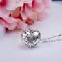 EUDORA Harmony Ball Necklace Vintage Heart Chime Bola Pendant 30'' & 45'' Rope for Pregnancy Women Silver Plated Copper